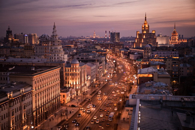 Обои картинки фото города, - огни ночного города, ночь, огни