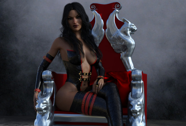 Обои картинки фото 3д графика, фантазия , fantasy, девушка, взгляд, фон