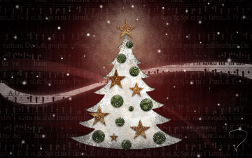 Картинка праздничные векторная+графика+ новый+год слова ноты звезды шары ёлка песня