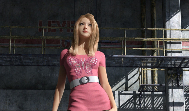 Обои картинки фото 3д графика, люди , people, розовое, платье, фон, девушка