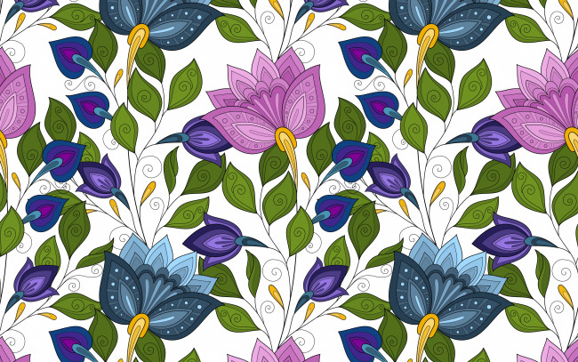 Обои картинки фото векторная графика, цветы , flowers, floral, цветы, текстура, белый, фон, бутоны, pattern, seamless