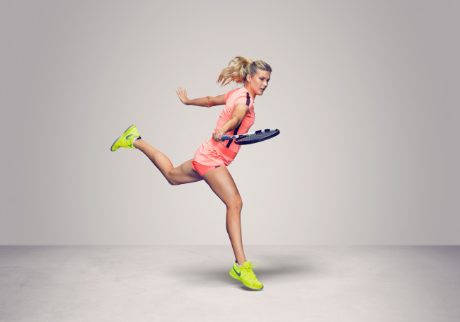 Обои картинки фото спорт, теннис, eugenie, bouchard, фон, взгляд, девушка
