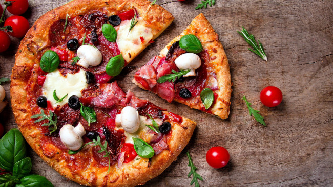 Обои картинки фото еда, пицца