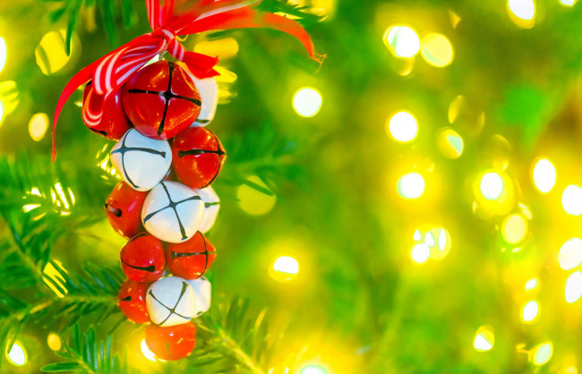 Обои картинки фото праздничные, колокольчики, лента, бант