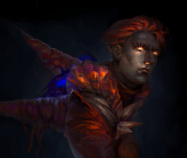 Картинка фэнтези существа парень шипы