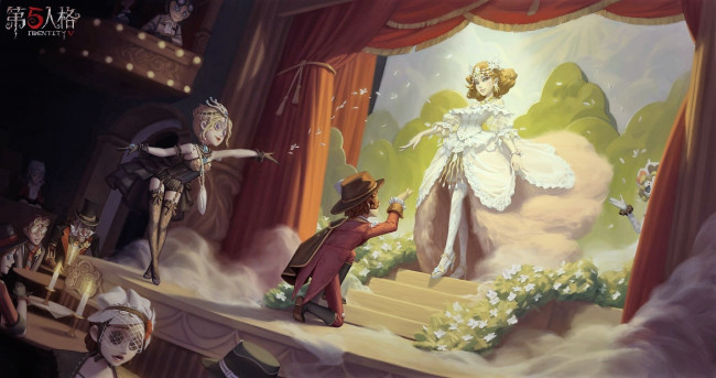 Обои картинки фото фэнтези, девушки, девушка, сцена, ступени, куклы