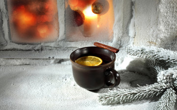 Картинка еда напитки +чай корица чай лимон