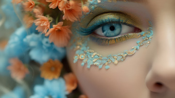 Картинка разное глаза модель оригинальный макияж