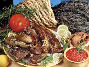 обоя еда, мясные, блюда, томаты, помидоры