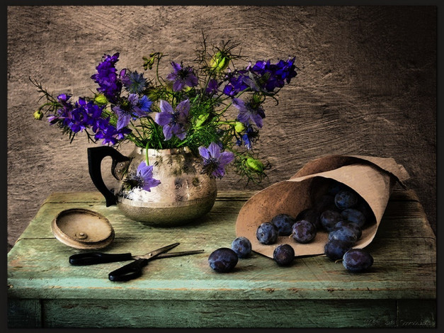 Обои картинки фото elenk@, синих, тонах, еда, натюрморт