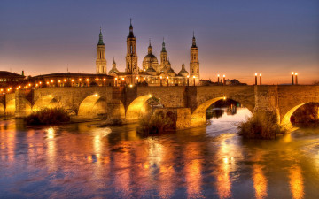Картинка zaragoza spain города мосты