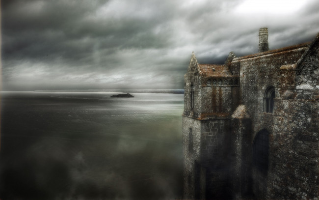 Обои картинки фото mont, st, michel, france, города, крепость, мон, сен, мишель, франция