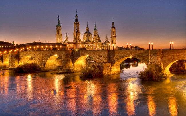 Обои картинки фото zaragoza, spain, города, мосты