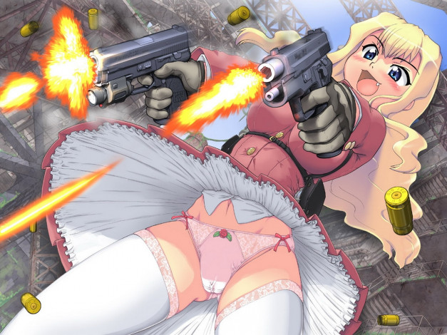 Обои картинки фото аниме, weapon, blood, technology