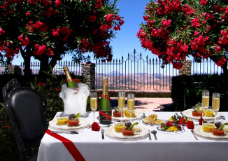 Картинка еда сервировка шампанское бокалы