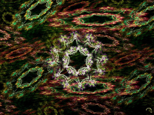 Обои картинки фото 3д, графика, fractal, фракталы, абстракция, тёмный, узор