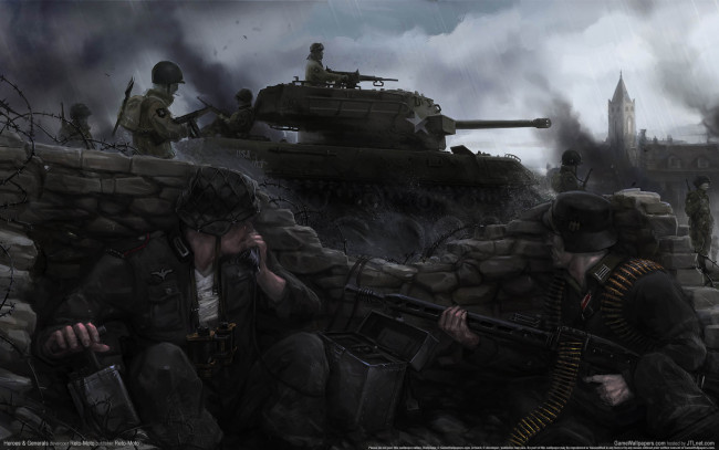 Обои картинки фото heroes, generals, видео, игры, война, танк, солдаты