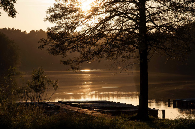 Обои картинки фото menz,  brandenburg,  германия, природа, реки, озера, река, побережье, сумерки