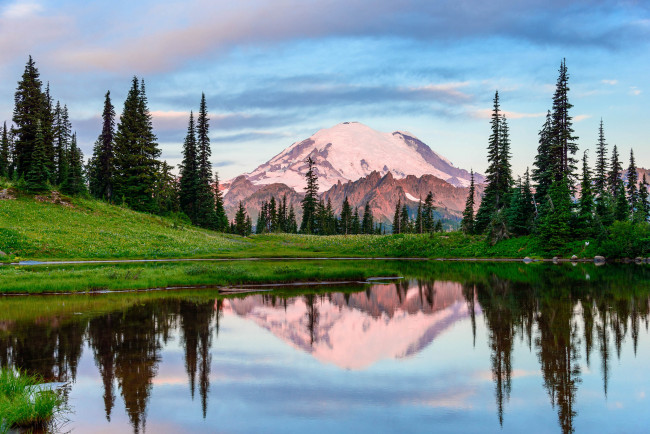 Обои картинки фото природа, реки, озера, отражение, горы, америка, национальный, парк, сша