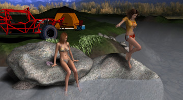 Картинка 3д+графика люди+ people девушка взгляд вода фон