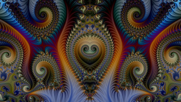 Картинка 3д+графика фракталы+ fractal цвета фон узор