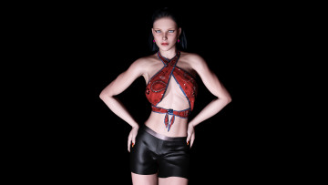 Картинка 3д+графика люди+ people шорты фон взгляд девушка