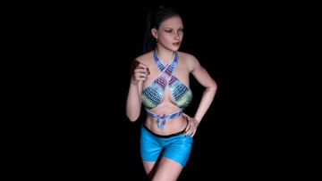 Картинка 3д+графика люди+ people шорты фон взгляд девушка