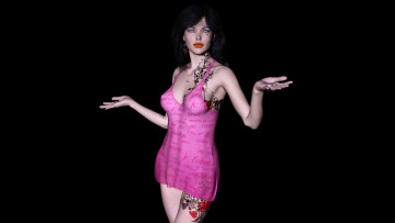 Картинка 3д+графика люди+ people взгляд девушка фон тату