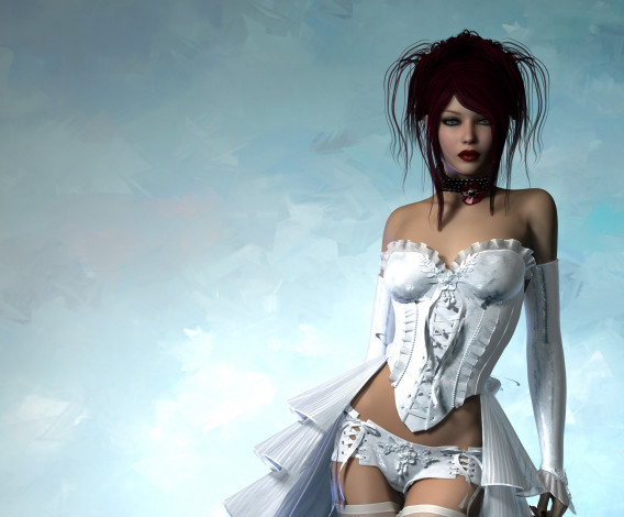 Обои картинки фото 3д графика, люди , people, фон, взгляд, девушка