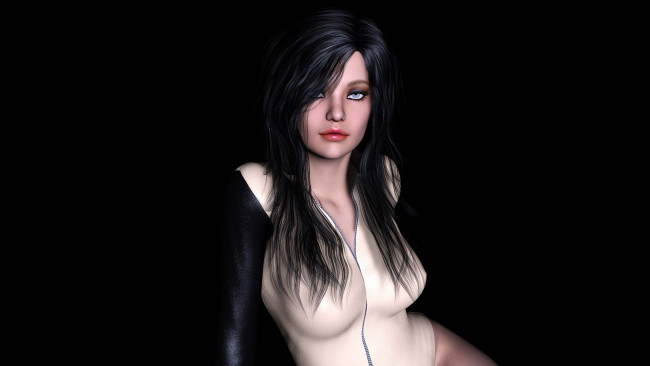 Обои картинки фото 3д графика, люди , people, фон, взгляд, девушка