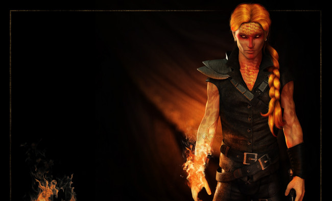 Обои картинки фото 3д графика, существа , creatures, рыжий, взгляд, парень