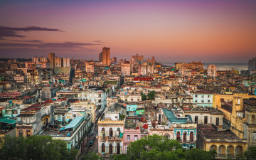 Картинка cuba+-+sunrise+over+havana города гавана+ куба рассвет
