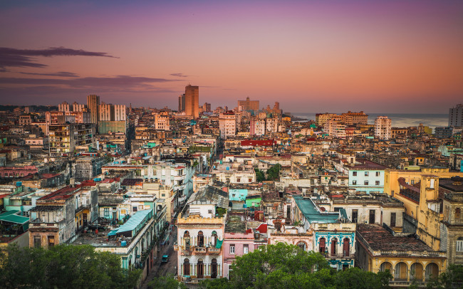Обои картинки фото cuba - sunrise over havana, города, гавана , куба, рассвет