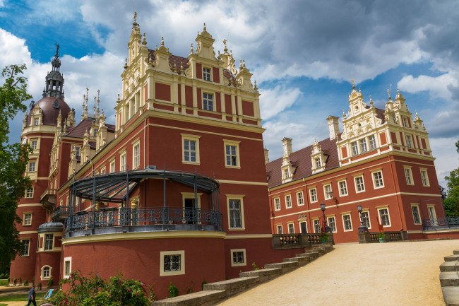 Обои картинки фото f&, 252, rst p&, ckler schloss bad muskau, города, замки польши, замок, парк