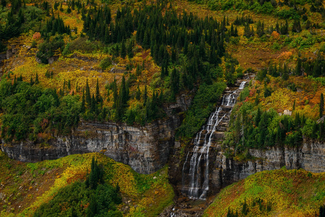 Обои картинки фото природа, водопады, река, лес, водопад