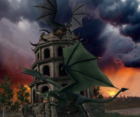 Картинка 3д+графика существа+ creatures драконы