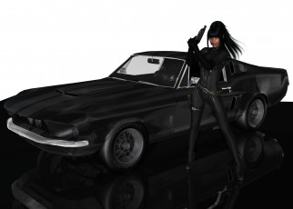 Картинка 3д+графика люди-авто мото+ people-+car+ +moto девушка взгляд фон