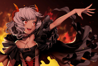 Картинка аниме животные +существа фон взгляд девушка