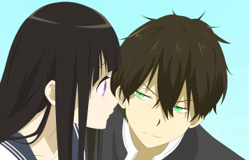 Картинка аниме hyouka персонажи школьники