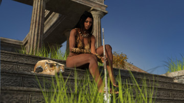 Картинка 3д+графика амазонки+ amazon девушка фон взгляд