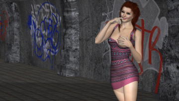 Картинка 3д+графика люди+ people девушка взгляд фон