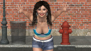 Картинка 3д+графика люди+ people фон взгляд девушка