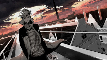 Картинка аниме dogs +bullets+&+carnage парень закат