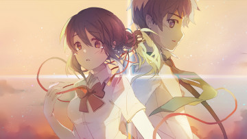 Картинка аниме kimi+no+na+wa взгляд фон парень девушка