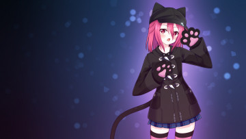 Картинка аниме животные +существа фон девушка взгляд