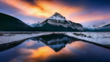 Картинка природа реки озера озеро вершина снег