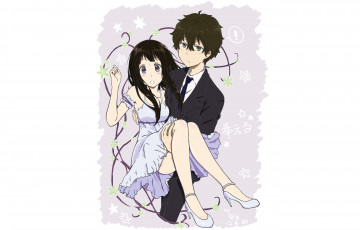 Картинка аниме hyouka персонажи школьники