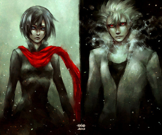 Обои картинки фото аниме, dogs,  bullets & carnage, парень, девушка