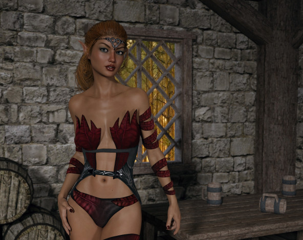 Обои картинки фото 3д графика, эльфы , elves, эльфийка, взгляд, фон