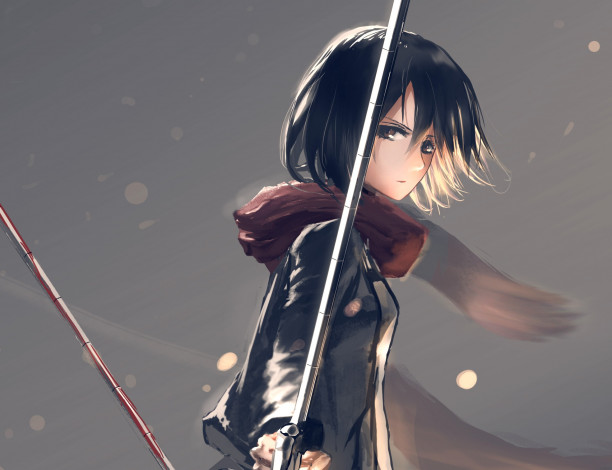 Обои картинки фото аниме, shingeki no kyojin, mikasa, ackerman